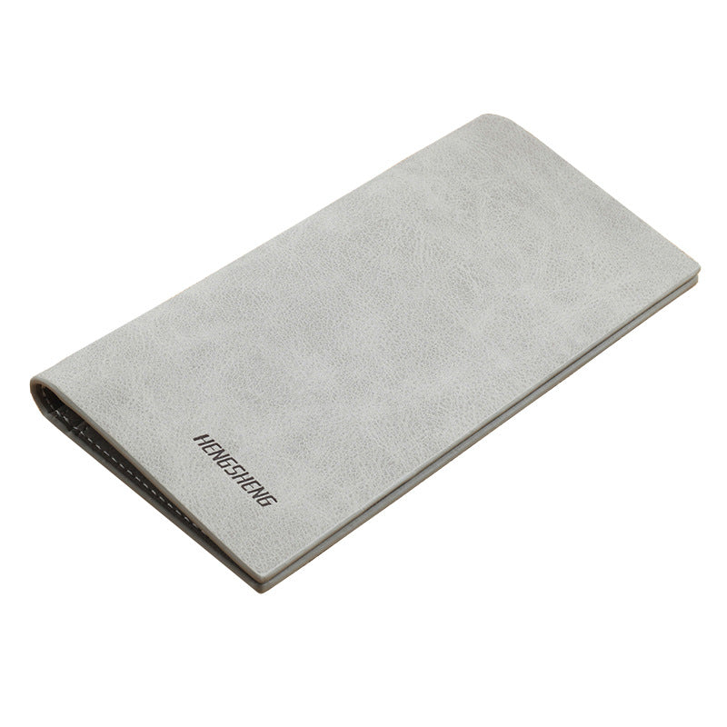 Long Thin Retro Frosted Soft Men's Wallet.