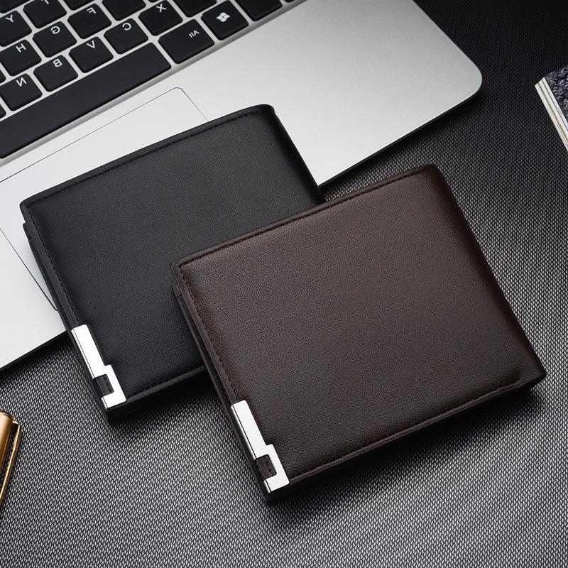 Men's Small Fashion Card Holder Short Leather Wallet.