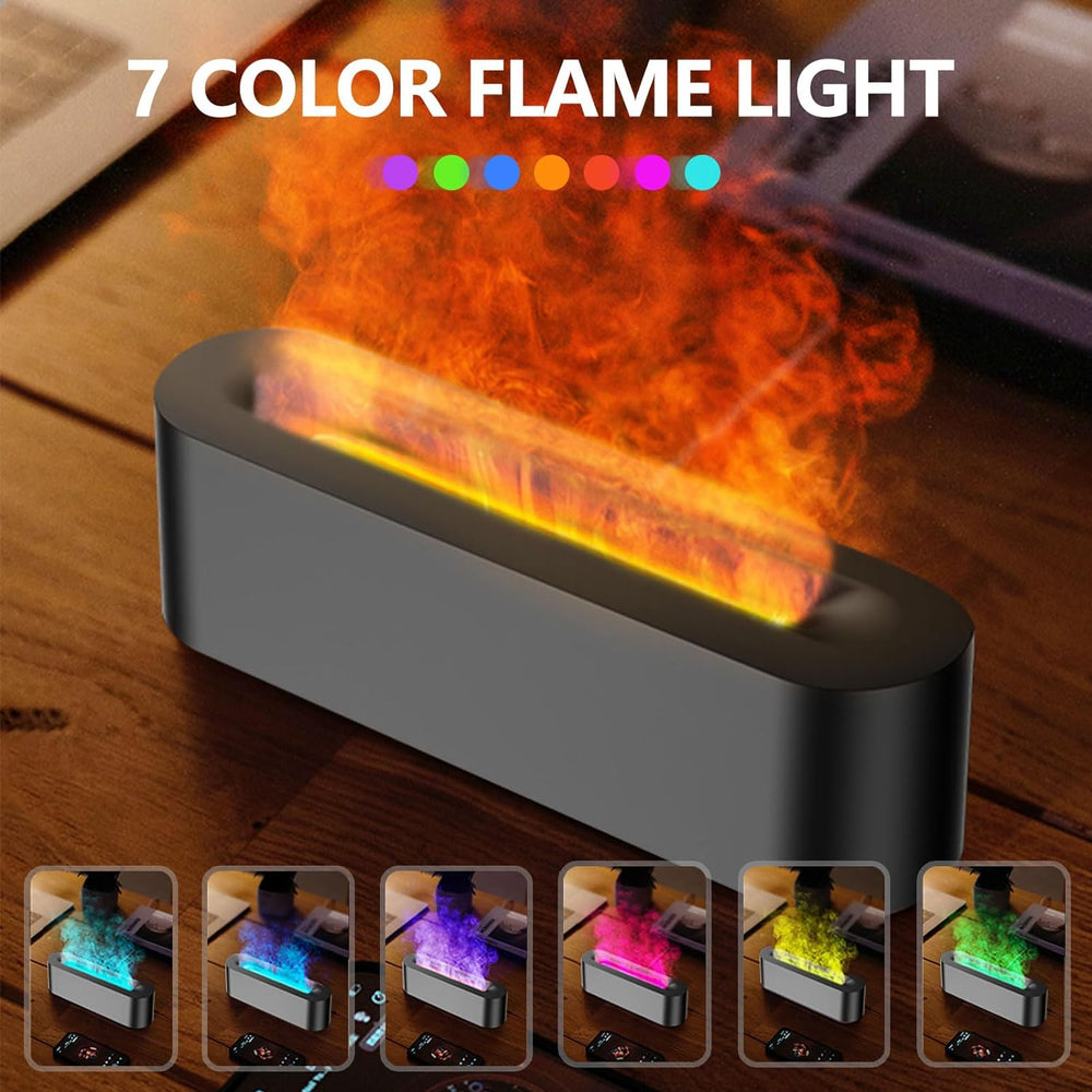 Flame Essential Oil Diffusers 7 Colour Lights Aromatherapy Timer & Waterless Auto Off 150ml.